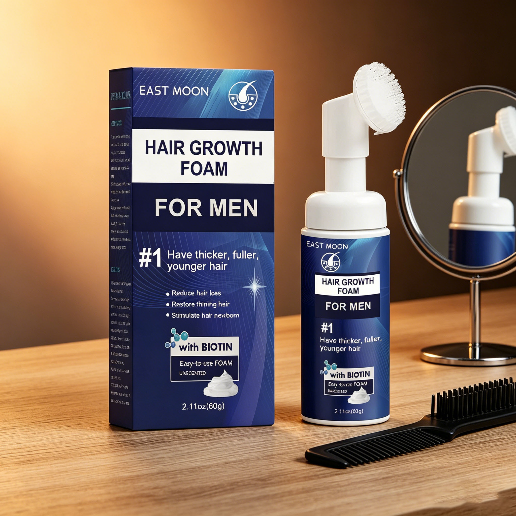Hair Care Natur - Saç Büyüme Köpüğü Silikon Fırça Masajı