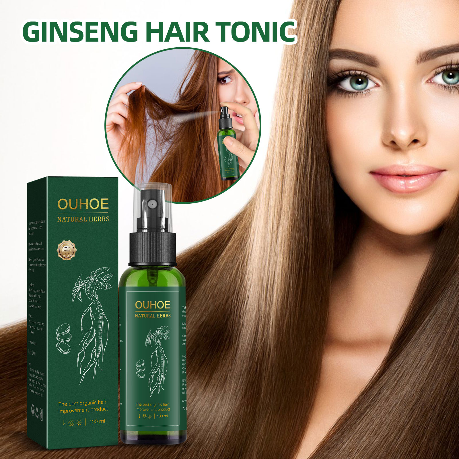 Hair Care Ginseng - Doğal Bitkisel Ginseng Saç Bakım Spreyi