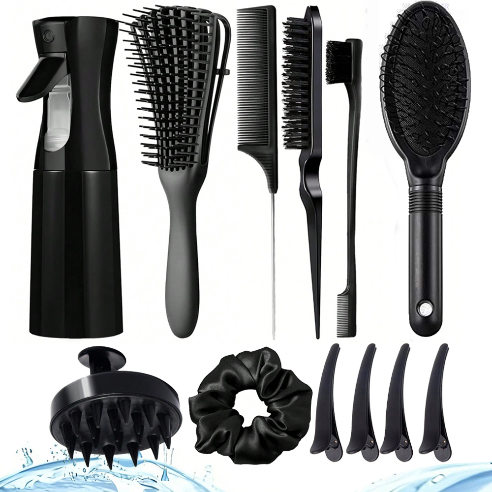 Hair Care For Wavy Hair - Sprey şişeli açıcı fırça seti, yumuşak